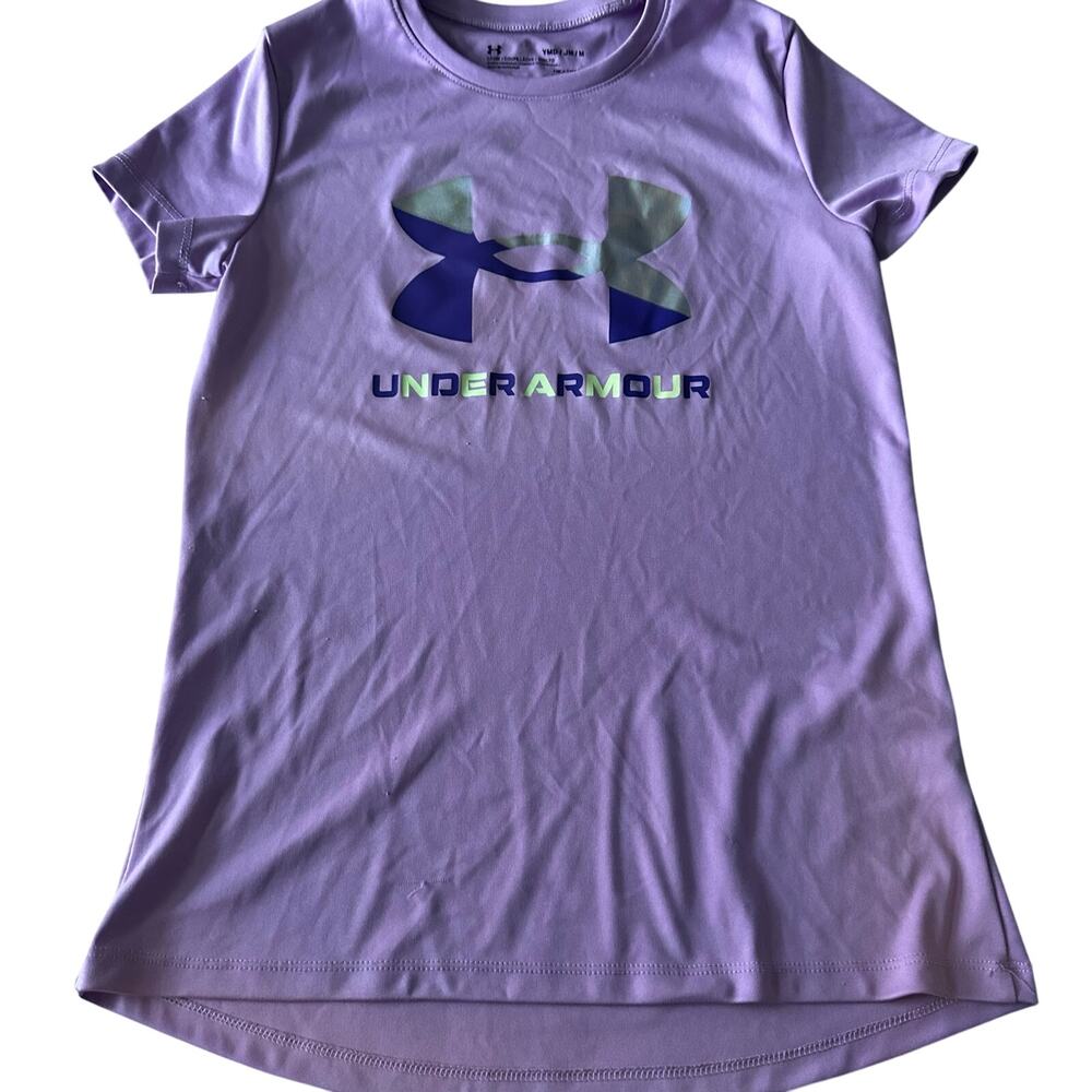 Under Armour Purple Athletic Tee - Youth Medium - Short Sleeve